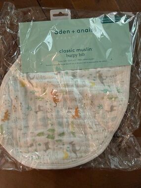 aden + anais Muslin Burpy Bib - White with Multicolor Animal Motif